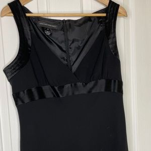 Black Cocktail Dress with Satin Trim